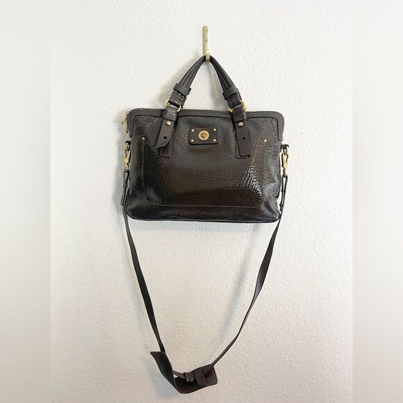 Marc Jacobs embossed gray patent leather laptop purse bag - Picture 3 of 14